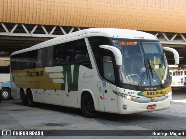 Viação Nacional 16105 na cidade de Rio de Janeiro, Rio de Janeiro, Brasil, por Rodrigo Miguel. ID da foto: 8880335.