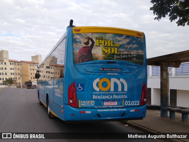 JTP Transportes - COM Bragança Paulista 03.023 na cidade de Bragança Paulista, São Paulo, Brasil, por Matheus Augusto Balthazar. Número da foto: #8883814.