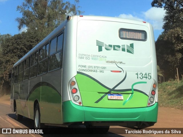 Turin Transportes 1345 na cidade de Congonhas, Minas Gerais, Brasil, por Tarcisio Rodrigues da Silva. Número da foto: #8883270.