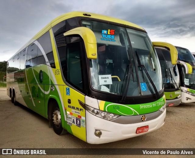 Expresso Princesa dos Campos 6136 na cidade de Aparecida, São Paulo, Brasil, por Vicente de Paulo Alves. ID da foto: 8885813.