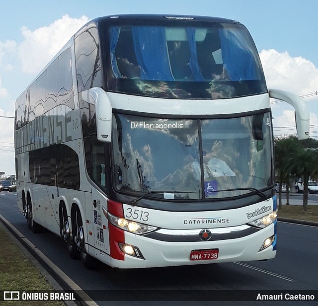 Auto Viação Catarinense 3513 na cidade de Curitiba, Paraná, Brasil, por Amauri Caetano. ID da foto: 8887964.