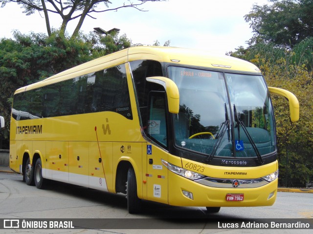 Viação Itapemirim 60823 na cidade de São Paulo, São Paulo, Brasil, por Lucas Adriano Bernardino. ID da foto: 8887719.