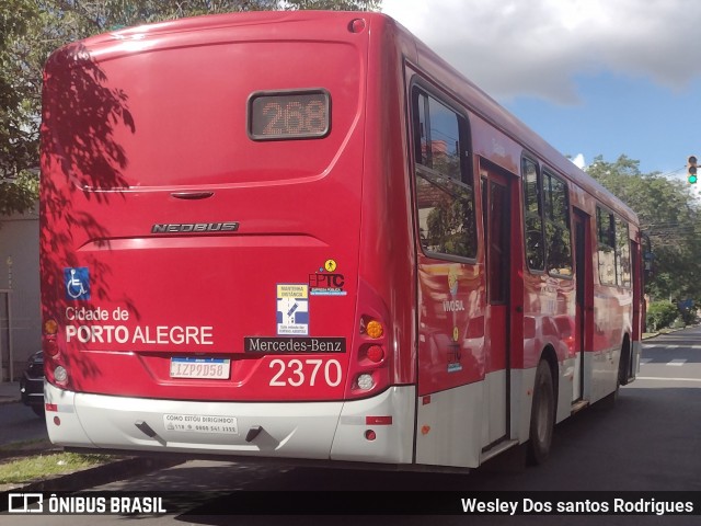 Viação Belém Novo 2370 na cidade de Porto Alegre, Rio Grande do Sul, Brasil, por Wesley Dos santos Rodrigues. ID da foto: 8889506.