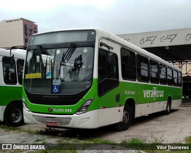Viação Vera Cruz RJ 205.043 na cidade de Duque de Caxias, Rio de Janeiro, Brasil, por Vitor Dasneves. Número da foto: #8889108.