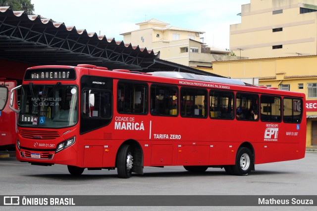 Viação Nossa Senhora do Amparo MAR 01.087 na cidade de Maricá, Rio de Janeiro, Brasil, por Matheus Souza. Número da foto: #8889731.