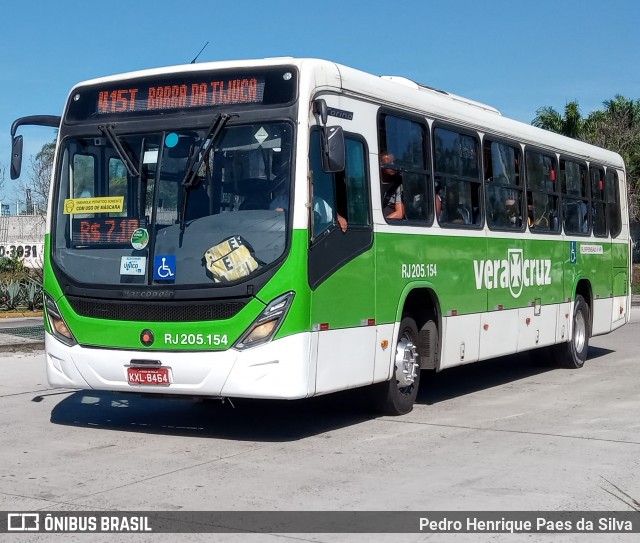 Viação Vera Cruz RJ 205.154 na cidade de Rio de Janeiro, Rio de Janeiro, Brasil, por Pedro Henrique Paes da Silva. ID da foto: 8889424.