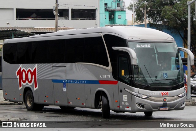 Auto Viação 1001 RJ 108.1118 na cidade de Rio de Janeiro, Rio de Janeiro, Brasil, por Matheus Souza. ID da foto: 8889637.