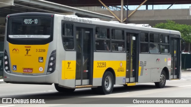 Viação Metrópole Paulista - Zona Leste 3 2259 na cidade de São Paulo, São Paulo, Brasil, por Cleverson dos Reis Giraldi. Número da foto: #8889788.