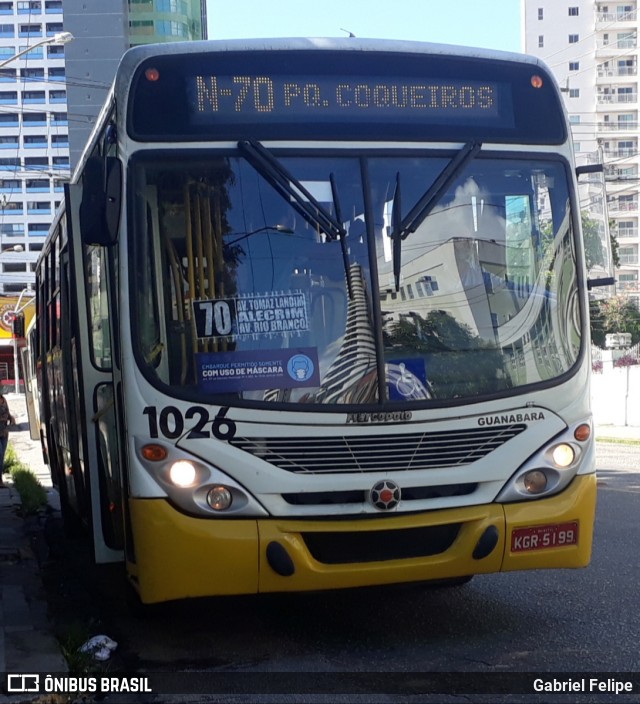 Transportes Guanabara 1026 na cidade de Natal, Rio Grande do Norte, Brasil, por Gabriel Felipe. ID da foto: 8889177.