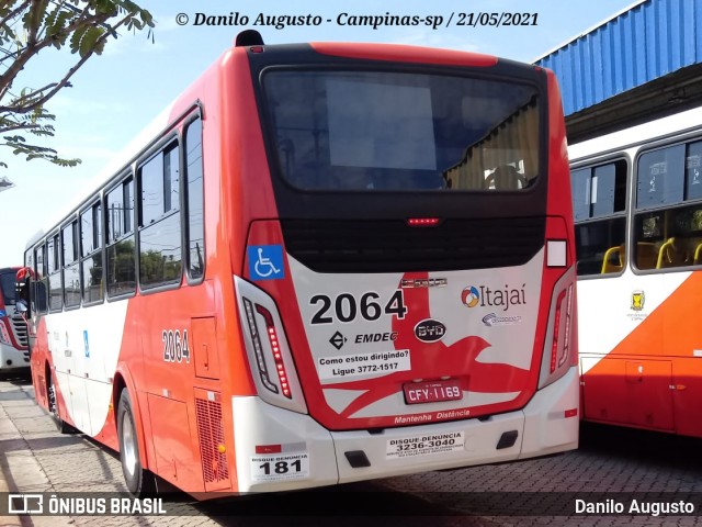 Itajaí Transportes Coletivos 2064 na cidade de Campinas, São Paulo, Brasil, por Danilo Augusto. Número da foto: #8981008.