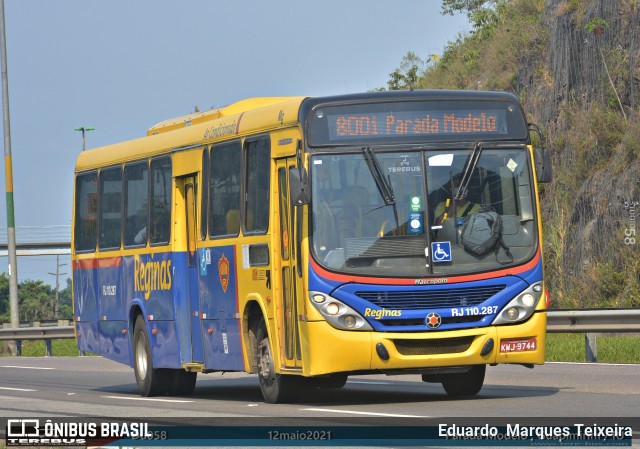 Auto Viação Reginas RJ 110.287 na cidade de Guapimirim, Rio de Janeiro, Brasil, por Eduardo  Marques Teixeira. Número da foto: #8980882.