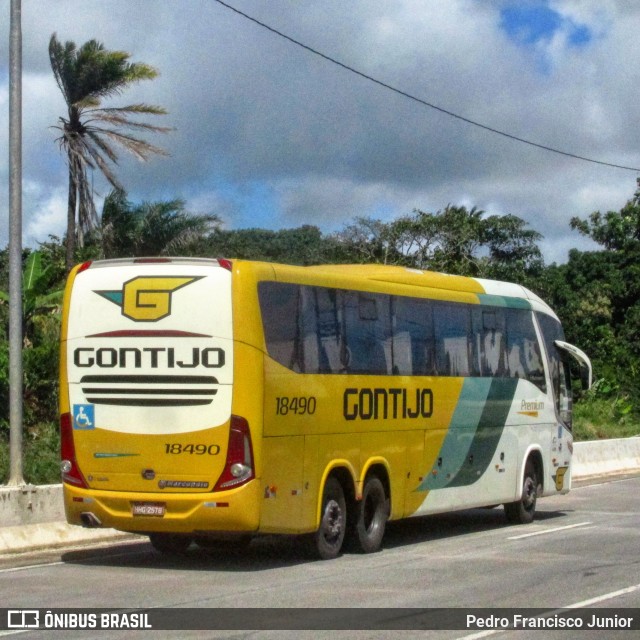 Empresa Gontijo de Transportes 18490 na cidade de Escada, Pernambuco, Brasil, por Pedro Francisco Junior. ID da foto: 8981622.