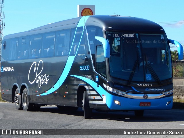 Empresa de Ônibus Nossa Senhora da Penha 53005 na cidade de Resende, Rio de Janeiro, Brasil, por André Luiz Gomes de Souza. ID da foto: 8981962.