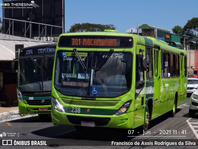 Transporte Coletivo Cidade Verde 01238 na cidade de Teresina, Piauí, Brasil, por Francisco de Assis Rodrigues da Silva. Número da foto: #8984834.