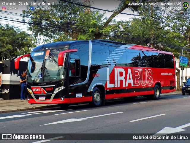 Lirabus 20007 na cidade de Jundiaí, São Paulo, Brasil, por Gabriel Giacomin de Lima. ID da foto: 8983988.