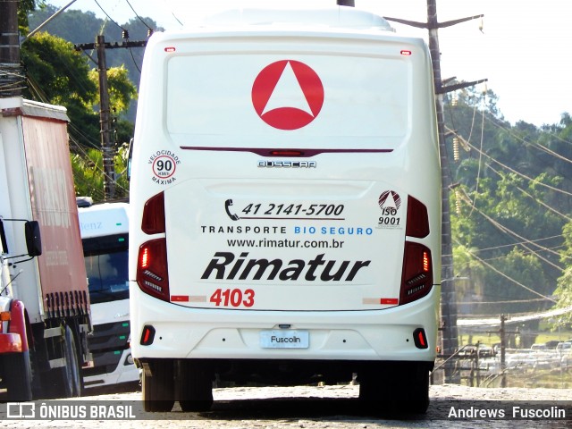 Rimatur Transportes 4103 na cidade de Joinville, Santa Catarina, Brasil, por Andrews  Fuscolin. ID da foto: 8983116.