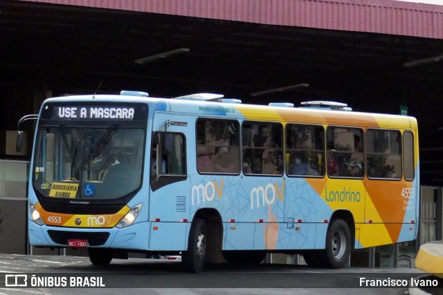 TCGL - Transportes Coletivos Grande Londrina 4553 na cidade de Londrina, Paraná, Brasil, por Francisco Ivano. Número da foto: #8984151.