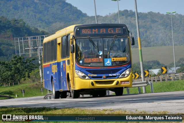 Auto Viação Reginas RJ 110.171 na cidade de Guapimirim, Rio de Janeiro, Brasil, por Eduardo  Marques Teixeira. ID da foto: 8985490.