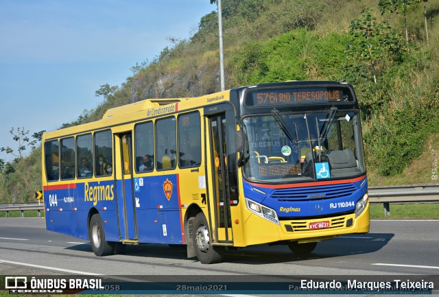 Auto Viação Reginas RJ 110.044 na cidade de Guapimirim, Rio de Janeiro, Brasil, por Eduardo  Marques Teixeira. ID da foto: 8985513.