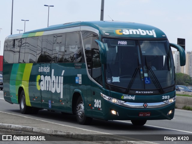 Auto Viação Cambuí 203 na cidade de São Paulo, São Paulo, Brasil, por Diego K420 . ID da foto: 8987330.