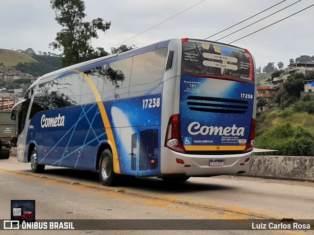 Viação Cometa 17238 na cidade de Juiz de Fora, Minas Gerais, Brasil, por Luiz Carlos Rosa. ID da foto: 8985553.