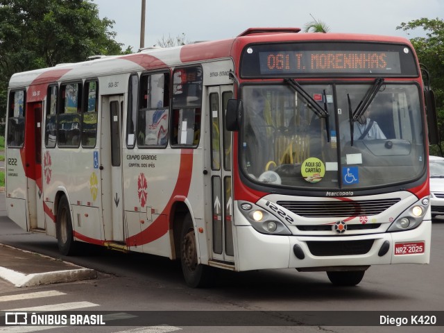 Viação Cidade Morena 1222 na cidade de Campo Grande, Mato Grosso do Sul, Brasil, por Diego K420 . ID da foto: 8986533.