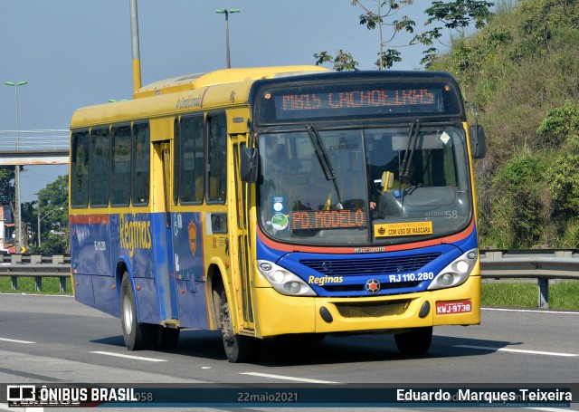 Auto Viação Reginas RJ 110.280 na cidade de Guapimirim, Rio de Janeiro, Brasil, por Eduardo  Marques Teixeira. ID da foto: 8985486.