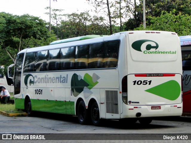 Viação Continental de Transportes 1051 na cidade de São Paulo, São Paulo, Brasil, por Diego K420 . ID da foto: 8987286.