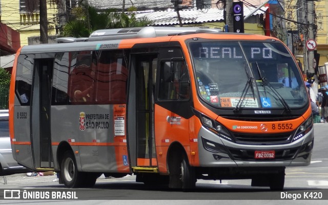 Auto Viação Transcap 8 5552 na cidade de São Paulo, São Paulo, Brasil, por Diego K420 . ID da foto: 8986512.