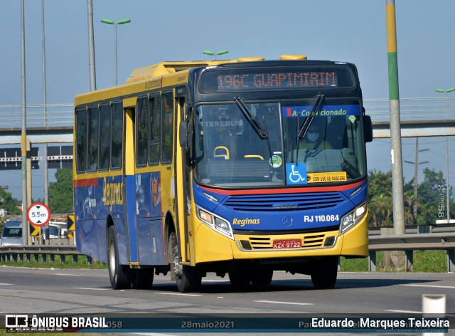 Auto Viação Reginas RJ 110.084 na cidade de Guapimirim, Rio de Janeiro, Brasil, por Eduardo  Marques Teixeira. ID da foto: 8985517.