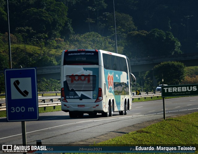 Auto Viação 1001 RJ 108.477 na cidade de Guapimirim, Rio de Janeiro, Brasil, por Eduardo  Marques Teixeira. Número da foto: #8989066.