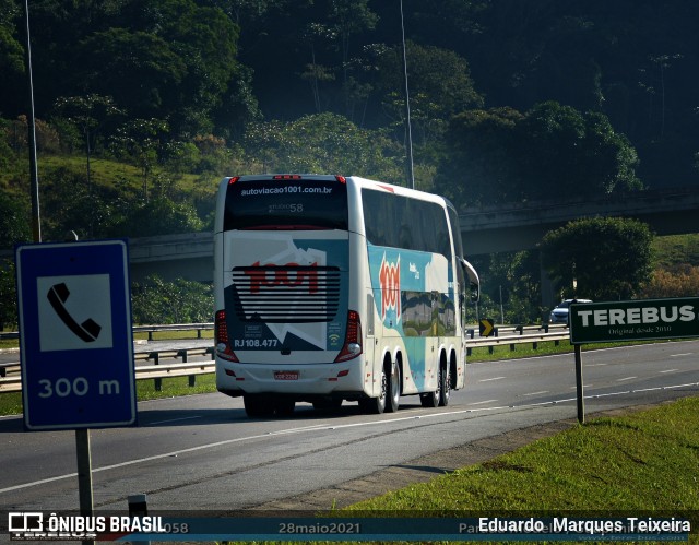 Auto Viação 1001 RJ 108.477 na cidade de Guapimirim, Rio de Janeiro, Brasil, por Eduardo  Marques Teixeira. ID da foto: 8989066.