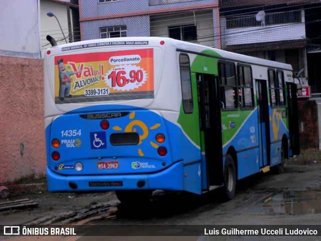 Viação Praia Sol 14354 na cidade de Vila Velha, Espírito Santo, Brasil, por Luis Guilherme Ucceli Ludovico. ID da foto: 8989932.