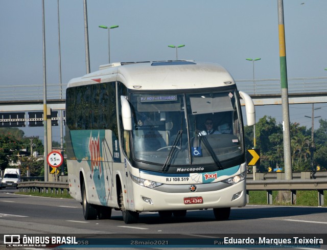 Auto Viação 1001 RJ 108.519 na cidade de Guapimirim, Rio de Janeiro, Brasil, por Eduardo  Marques Teixeira. ID da foto: 8989045.