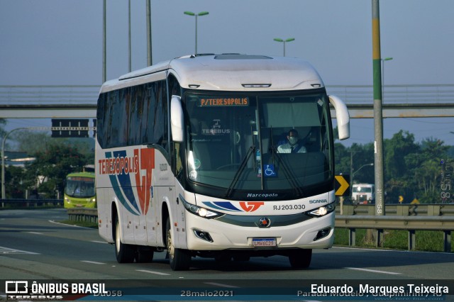 Viação Teresópolis RJ 203.030 na cidade de Guapimirim, Rio de Janeiro, Brasil, por Eduardo  Marques Teixeira. ID da foto: 8989070.