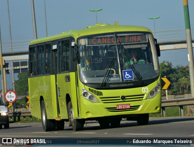 Viação Paraíso Verde 03 na cidade de Guapimirim, Rio de Janeiro, Brasil, por Eduardo  Marques Teixeira. Número da foto: #8988947.