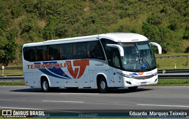 Viação Teresópolis RJ 203.007 na cidade de Guapimirim, Rio de Janeiro, Brasil, por Eduardo  Marques Teixeira. ID da foto: 8992126.