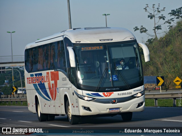 Viação Teresópolis RJ 203.030 na cidade de Guapimirim, Rio de Janeiro, Brasil, por Eduardo  Marques Teixeira. Número da foto: #8992114.