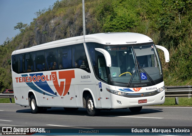 Viação Teresópolis RJ 203.074 na cidade de Guapimirim, Rio de Janeiro, Brasil, por Eduardo  Marques Teixeira. ID da foto: 8992136.