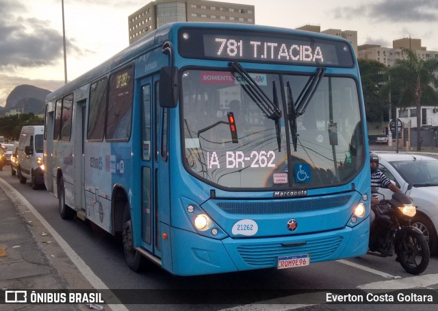 Santa Zita Transportes Coletivos 21262 na cidade de Cariacica, Espírito Santo, Brasil, por Everton Costa Goltara. ID da foto: 8994368.