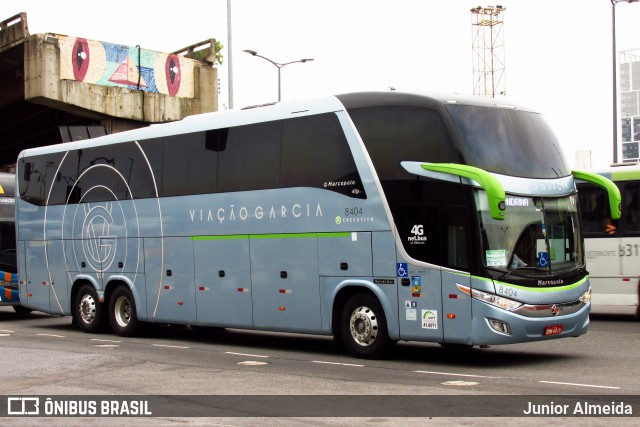 Viação Garcia 8404 na cidade de Rio de Janeiro, Rio de Janeiro, Brasil, por Junior Almeida. ID da foto: 8997514.