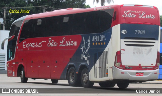 Expresso São Luiz 7900 na cidade de Goiânia, Goiás, Brasil, por Carlos Júnior. ID da foto: 8999756.