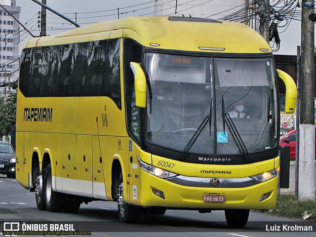 Viação Itapemirim 60047 na cidade de Juiz de Fora, Minas Gerais, Brasil, por Luiz Krolman. ID da foto: 8999453.