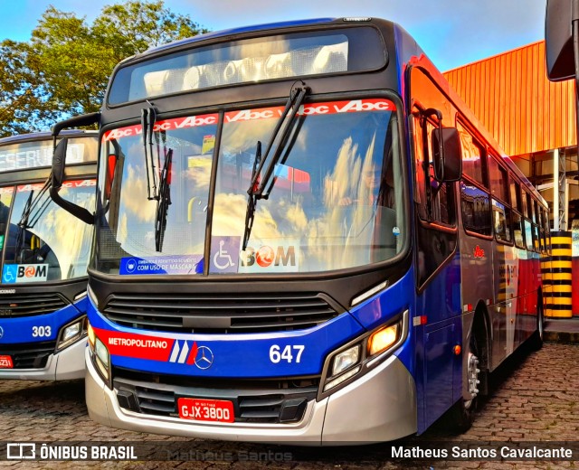 Auto Viação ABC 647 na cidade de São Bernardo do Campo, São Paulo, Brasil, por Matheus Santos Cavalcante. ID da foto: 9001811.