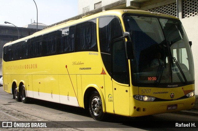 Viação Itapemirim 5707 na cidade de Rio de Janeiro, Rio de Janeiro, Brasil, por Rafael H.. ID da foto: 9000646.