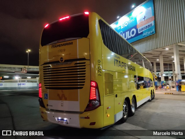 Viação Itapemirim 17019 na cidade de Rio de Janeiro, Rio de Janeiro, Brasil, por Marcelo Horta. Número da foto: #9000030.
