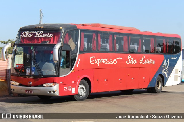 Expresso São Luiz 7570 na cidade de Goiânia, Goiás, Brasil, por José Augusto de Souza Oliveira. Número da foto: #9004150.
