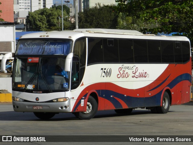 Expresso São Luiz 7560 na cidade de Goiânia, Goiás, Brasil, por Victor Hugo  Ferreira Soares. Número da foto: #9003420.