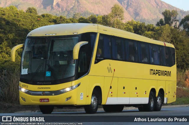 Viação Itapemirim 60015 na cidade de São João do Manhuaçu, Minas Gerais, Brasil, por Athos Lauriano do Prado. ID da foto: 9005891.