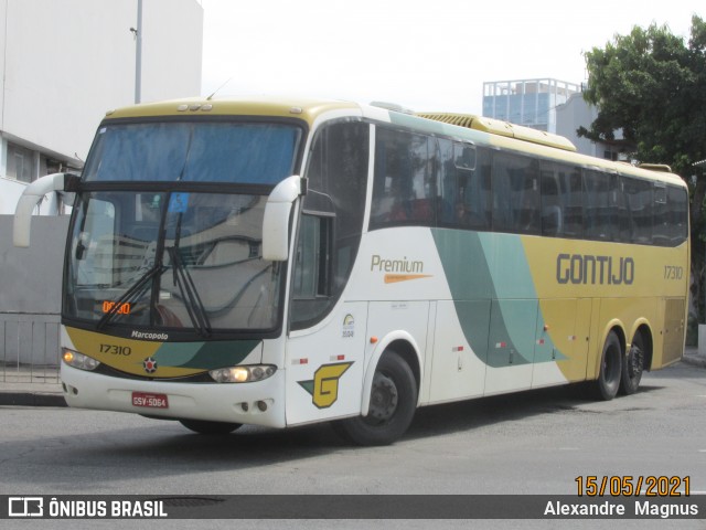 Empresa Gontijo de Transportes 17310 na cidade de Rio de Janeiro, Rio de Janeiro, Brasil, por Alexandre  Magnus. ID da foto: 9005501.